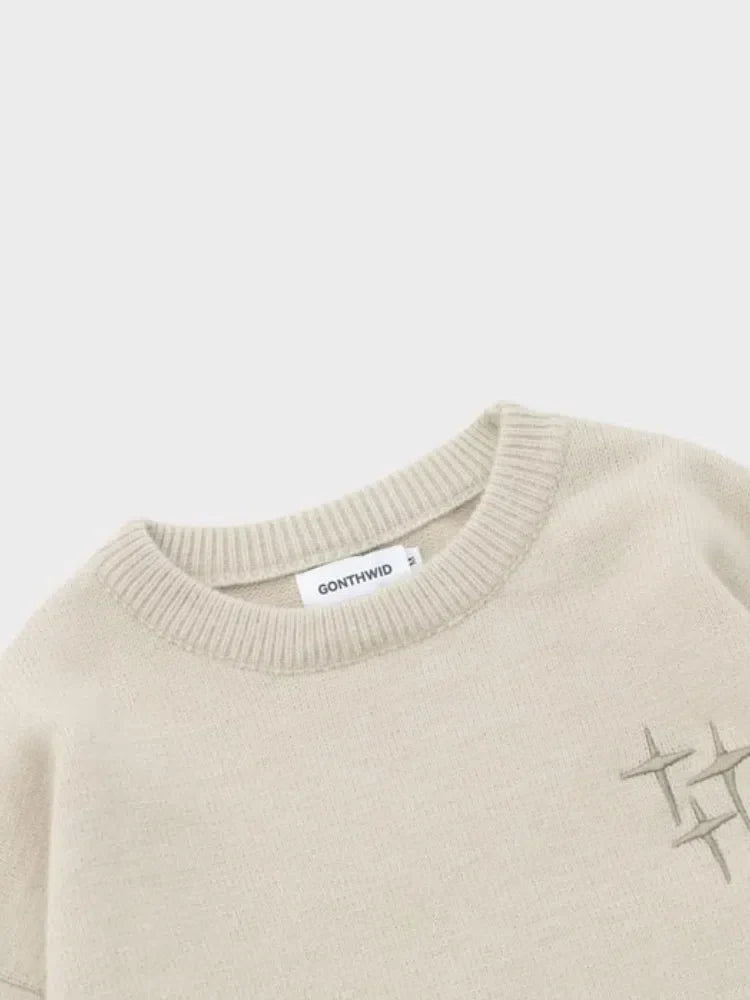 CREAM KNIT SWEATER WITH GOTHIC LETTERING - MENS SIZING RECOMMENDATION