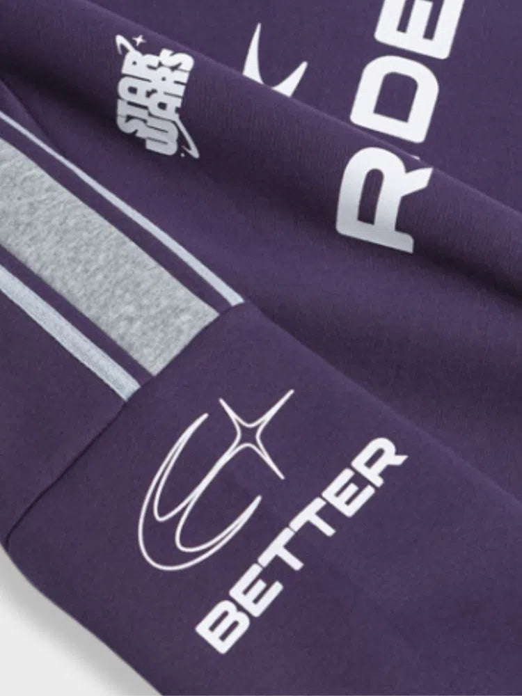 CREWNECK SWEATSHIRT PURPLE AND GRAY VINTAGE RAIDER LONGSLEEVE