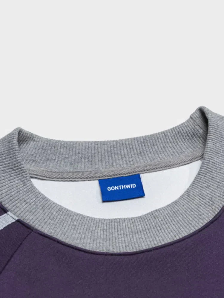 CREWNECK SWEATSHIRT PURPLE AND GRAY VINTAGE RAIDER LONGSLEEVE