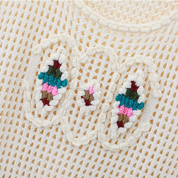 CROCHETED CREAM BUNNY VEST FOR KIDS