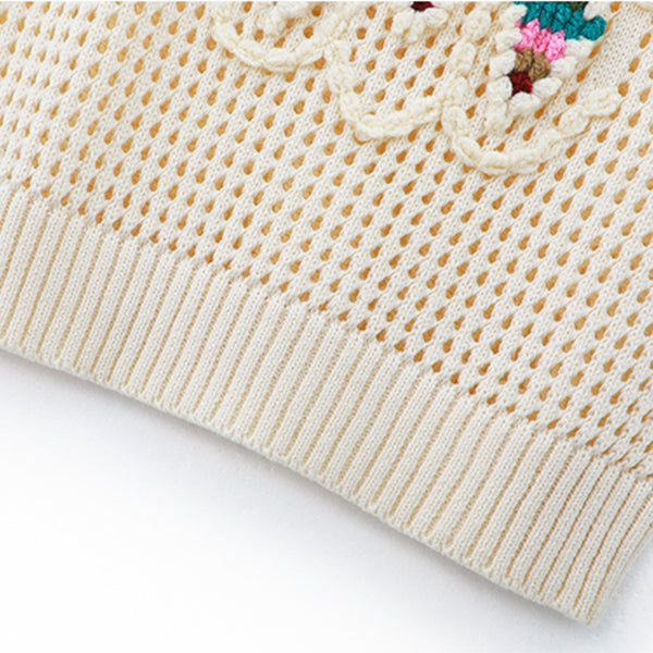 CROCHETED CREAM BUNNY VEST FOR KIDS