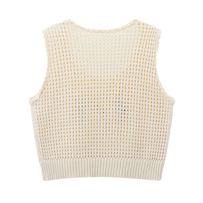 CROCHETED CREAM BUNNY VEST FOR KIDS
