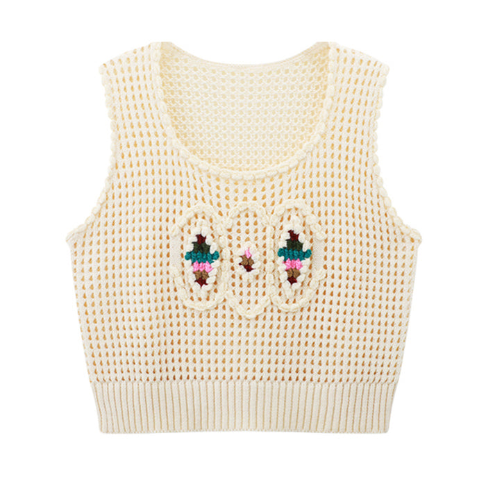 CROCHETED CREAM BUNNY VEST FOR KIDS