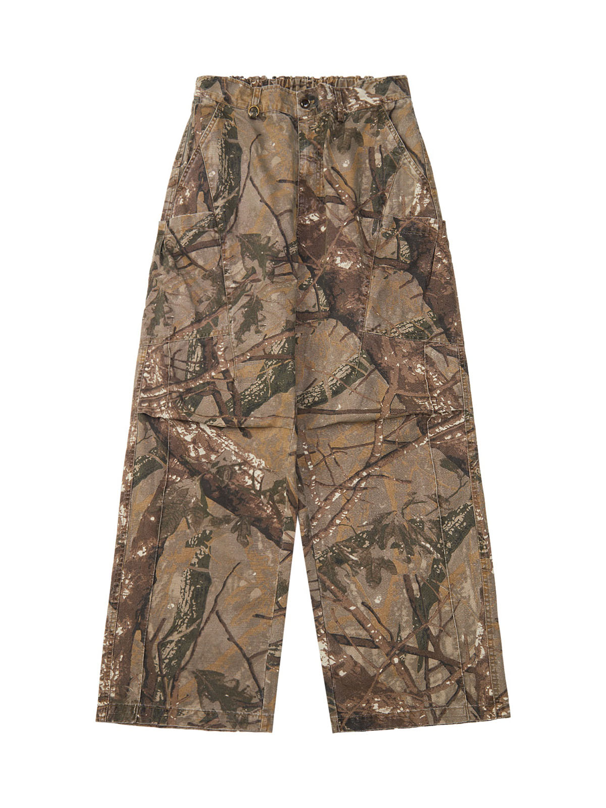 CROPPED CAMOUFLAGE PANTS PRINTED STRAIGHT LEG DESIGN