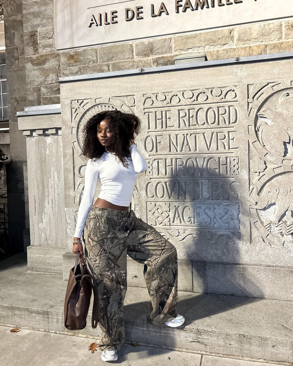 CROPPED CAMOUFLAGE PANTS PRINTED STRAIGHT LEG DESIGN