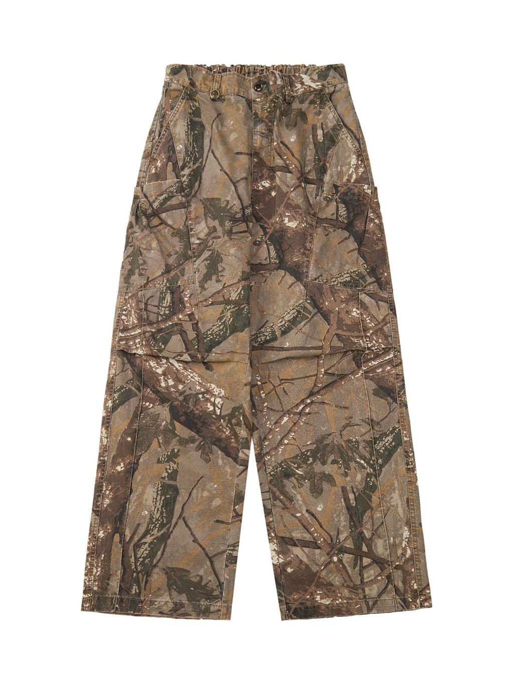 CROPPED CAMOUFLAGE PANTS PRINTED STRAIGHT LEG DESIGN