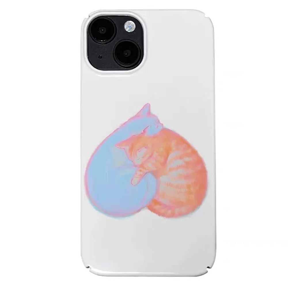 CUDDLING CATS PHONE CASE PASTEL CATS YIN YANG