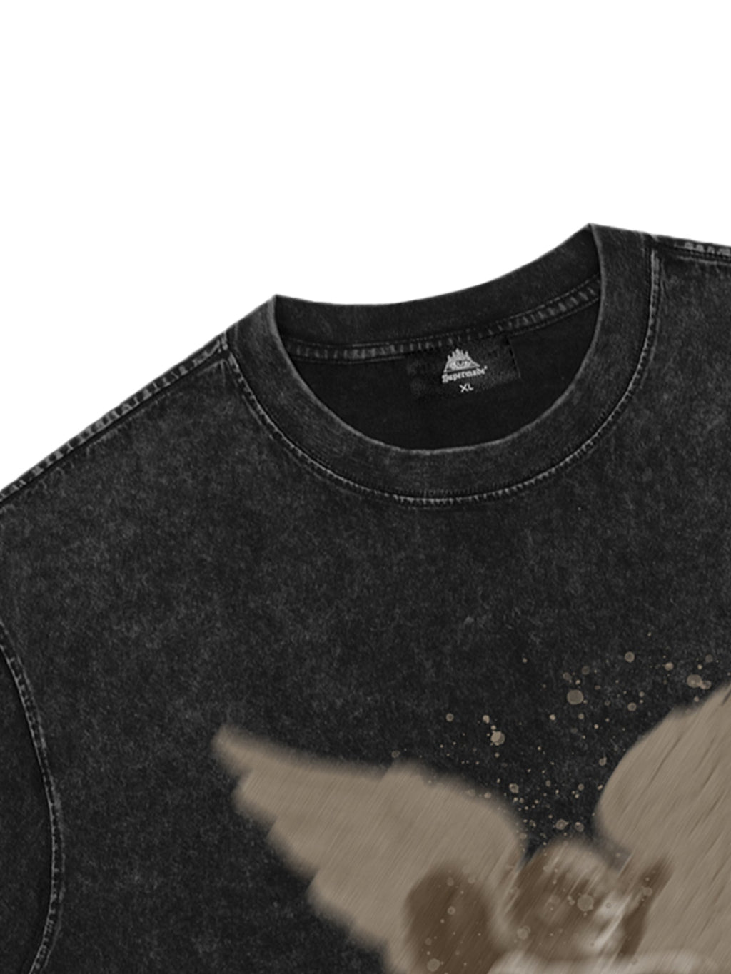 CUPID GRAPHIC BLACK T-SHIRT FIT LOOSE SHORT SLEEVE