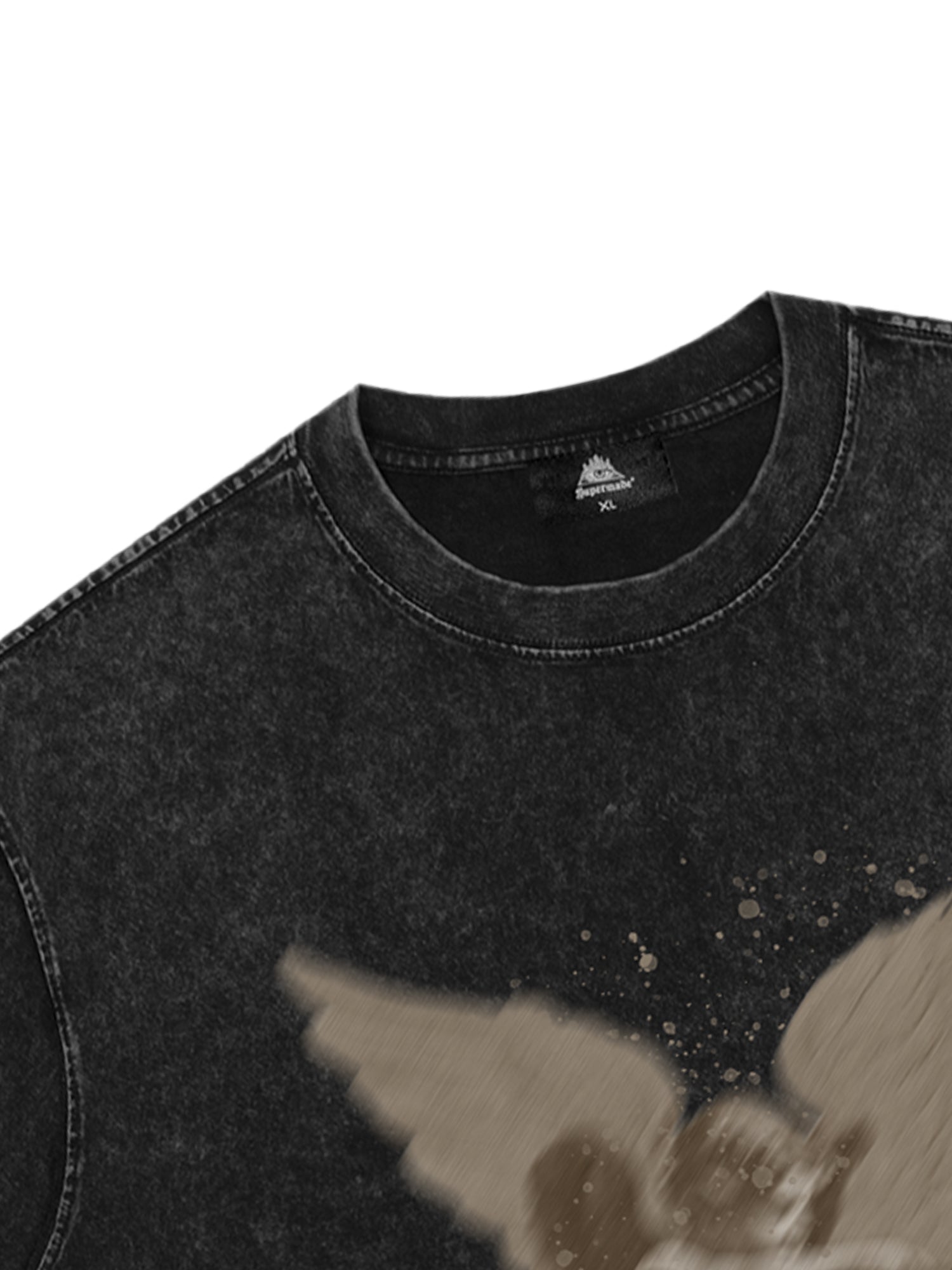 CUPID GRAPHIC BLACK T-SHIRT FIT LOOSE SHORT SLEEVE