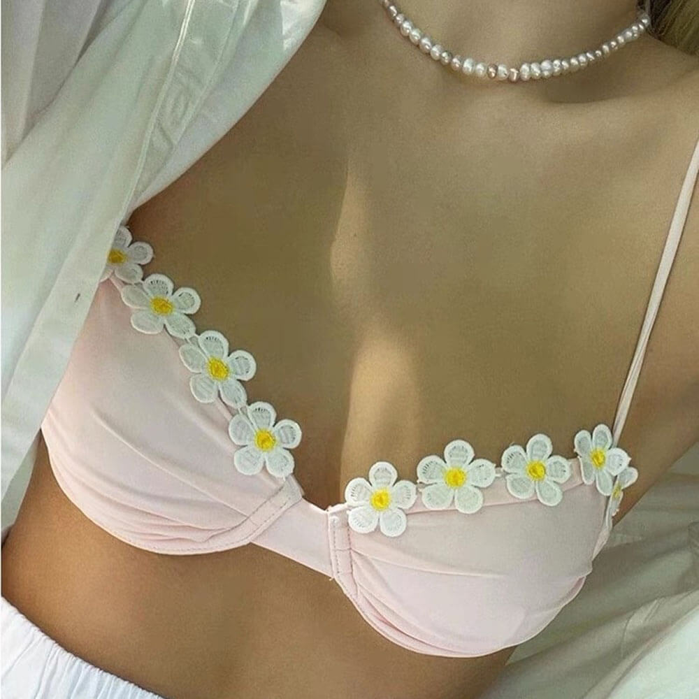 DAISY TRIM PINK BRA BUST MEASUREMENT RANGES