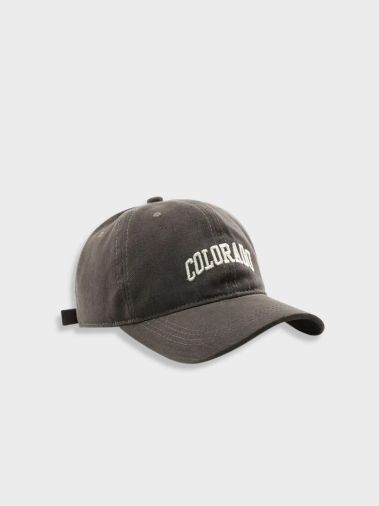 DARK BLUE BASEBALL CAP WITH EMBROIDERED LOGO - STAY COOL COLORADO CAP