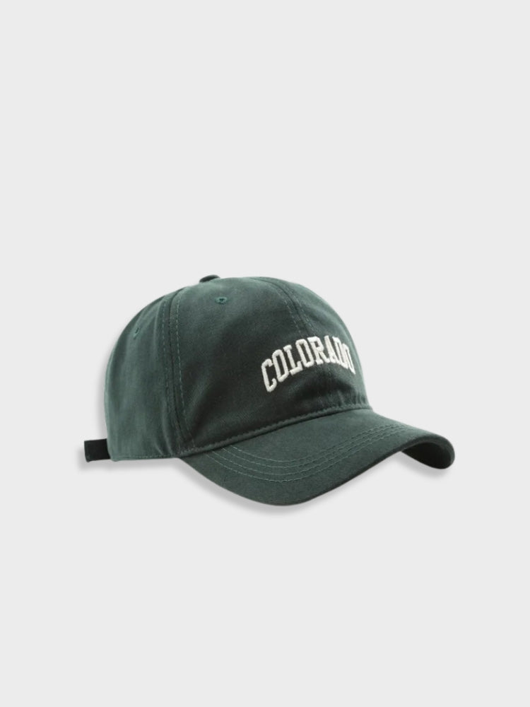DARK BLUE BASEBALL CAP WITH EMBROIDERED LOGO - STAY COOL COLORADO CAP
