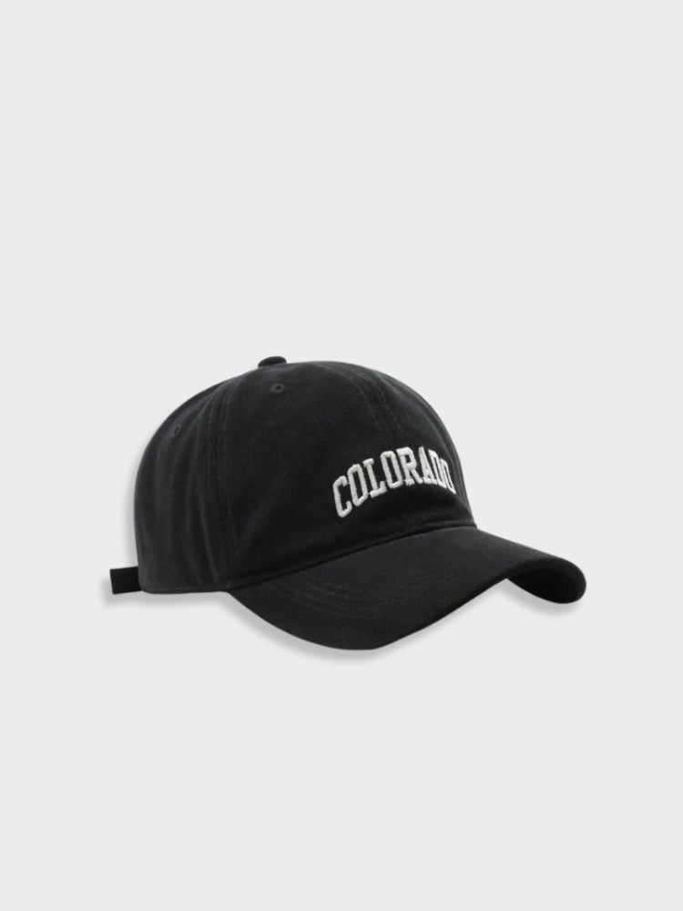 DARK BLUE BASEBALL CAP WITH EMBROIDERED LOGO - STAY COOL COLORADO CAP