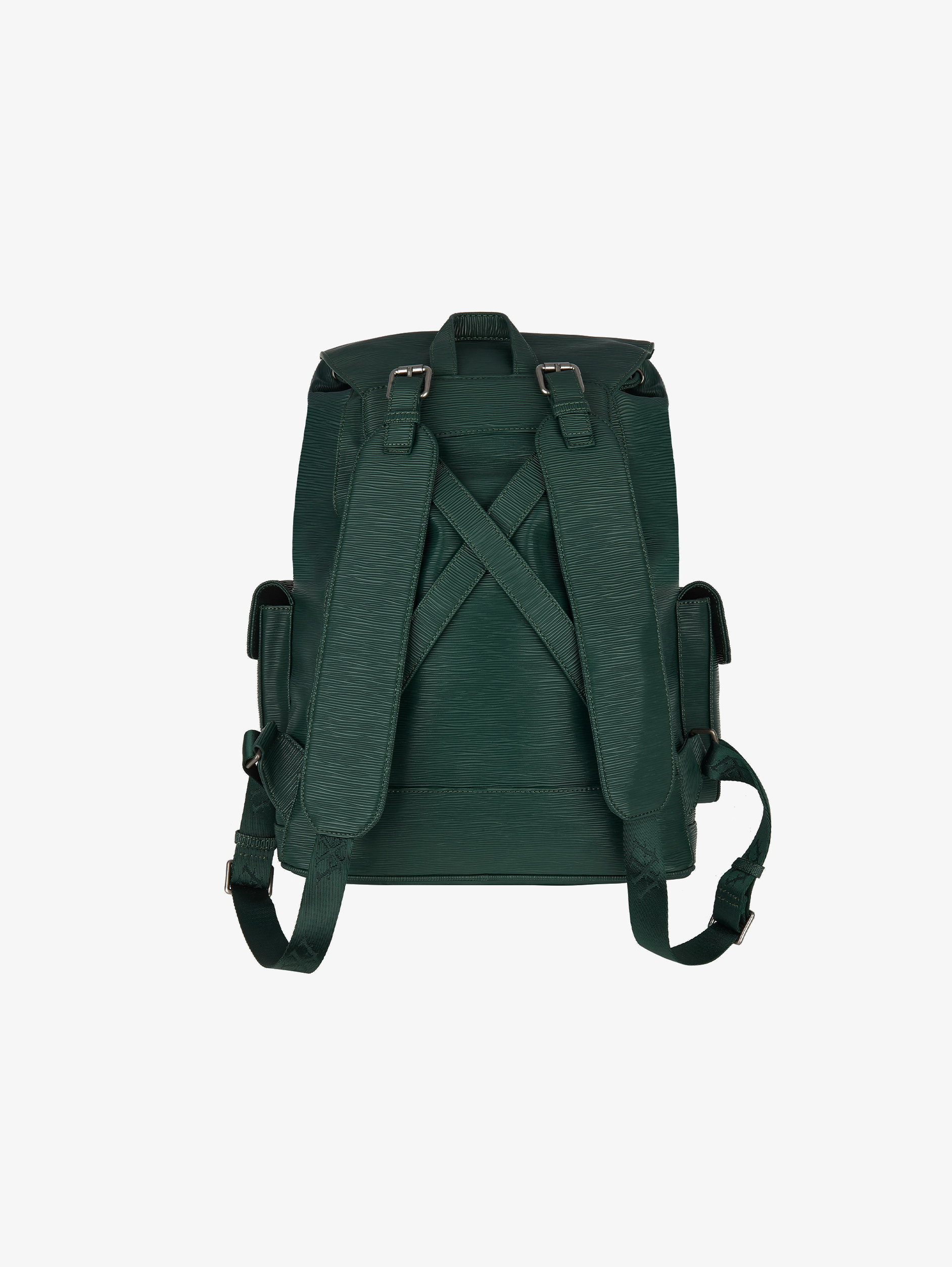 DARK GREEN VEGAN LEATHER BACKPACK FOR EVERYDAY