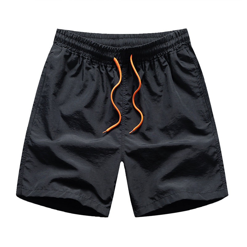 LIGHT BLUE SWIM TRUNKS WITH ORANGE DRAWSTRING