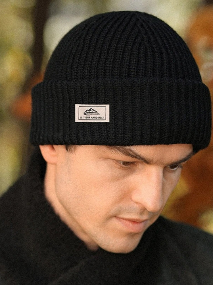 BLACK KNIT HAT SET - TWO PIECE BUNDLE FOR COLD WEATHER WEAR