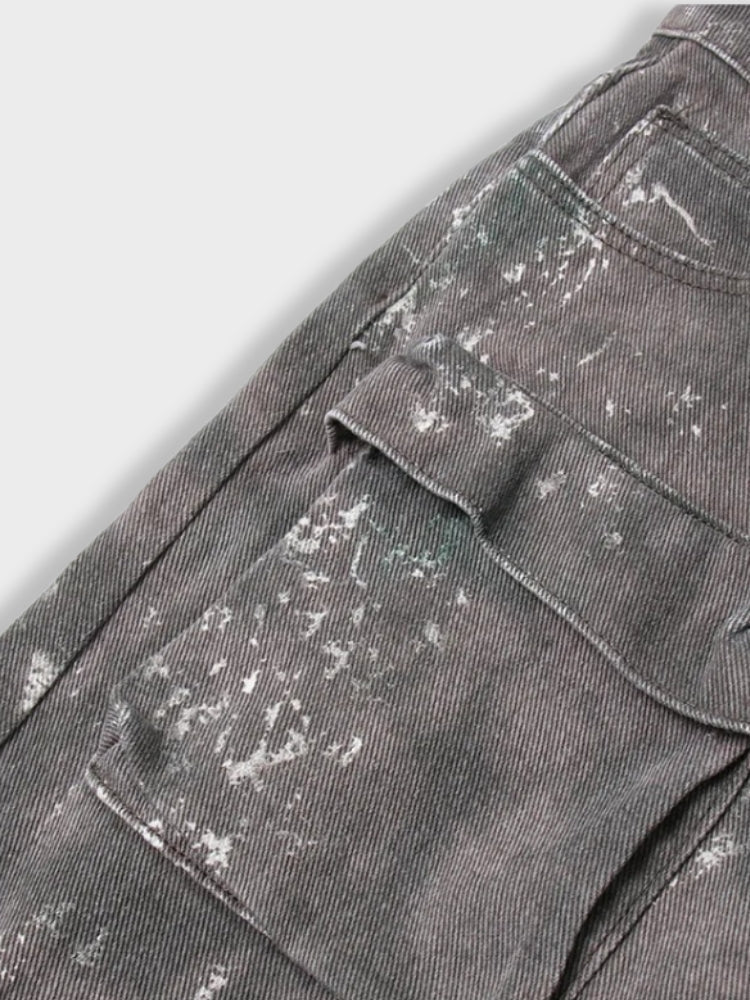 GRAY CARGO PANTS WITH MULTIPLE POCKETS FOR UTILITY AND STYLE