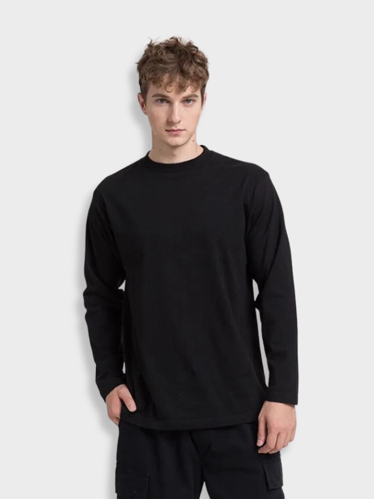 LONG-SLEEVED SHIRT BLACK CLASSIC FIT EVERYDAY ESSENTIAL