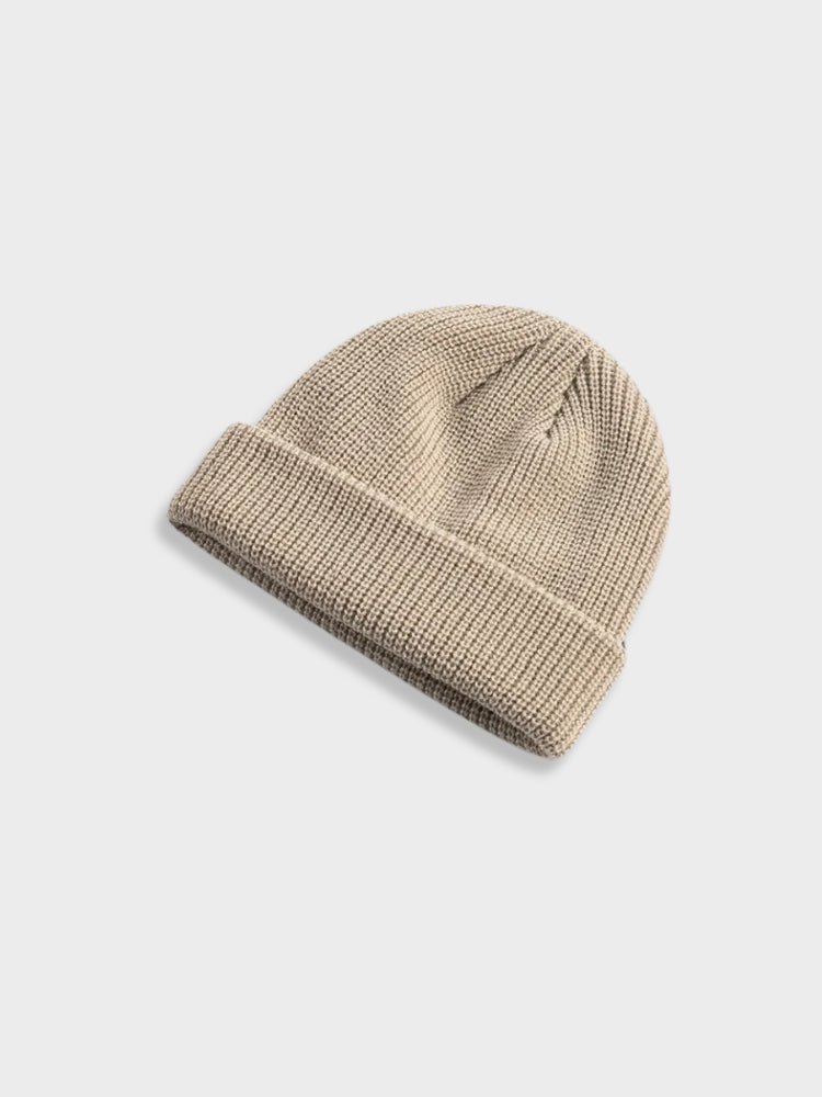 WHITE KNIT BEANIE FOR WINTER WEAR AND COLD WEATHER PROTECTION