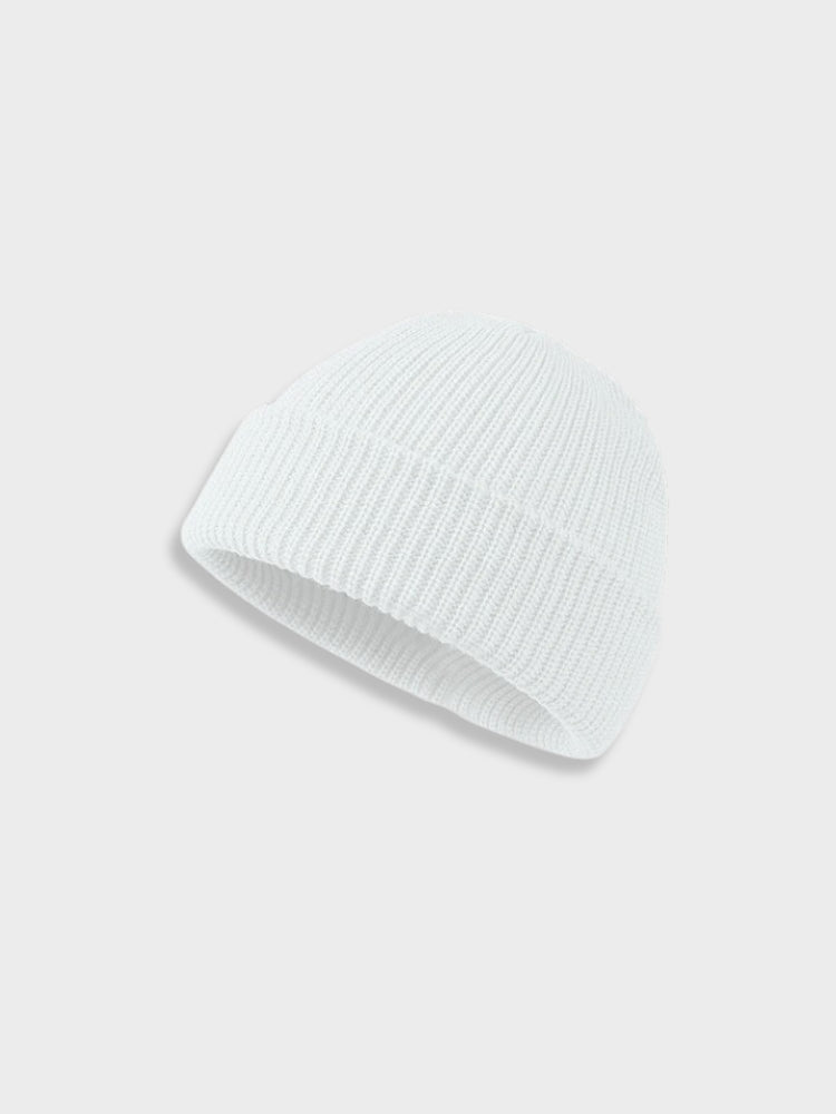 WHITE KNIT BEANIE FOR WINTER WEAR AND COLD WEATHER PROTECTION
