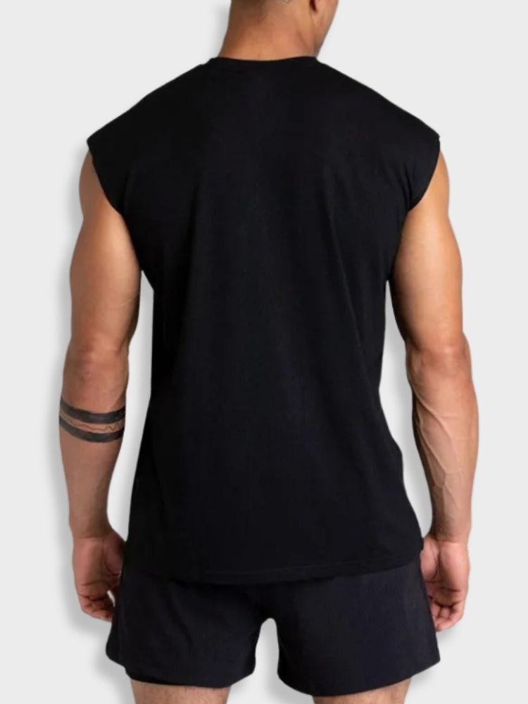 BLACK SLEEVELESS ATHLETIC SHIRT ACTIVEWEAR