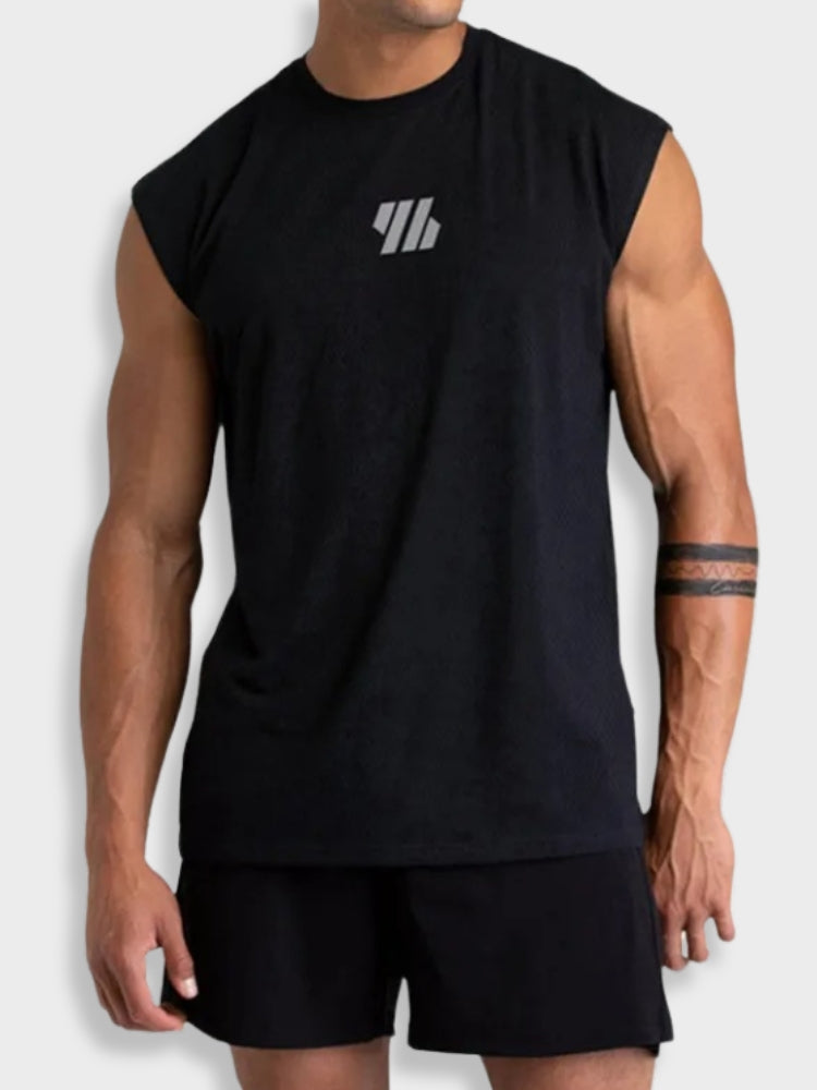 BLACK SLEEVELESS ATHLETIC SHIRT ACTIVEWEAR