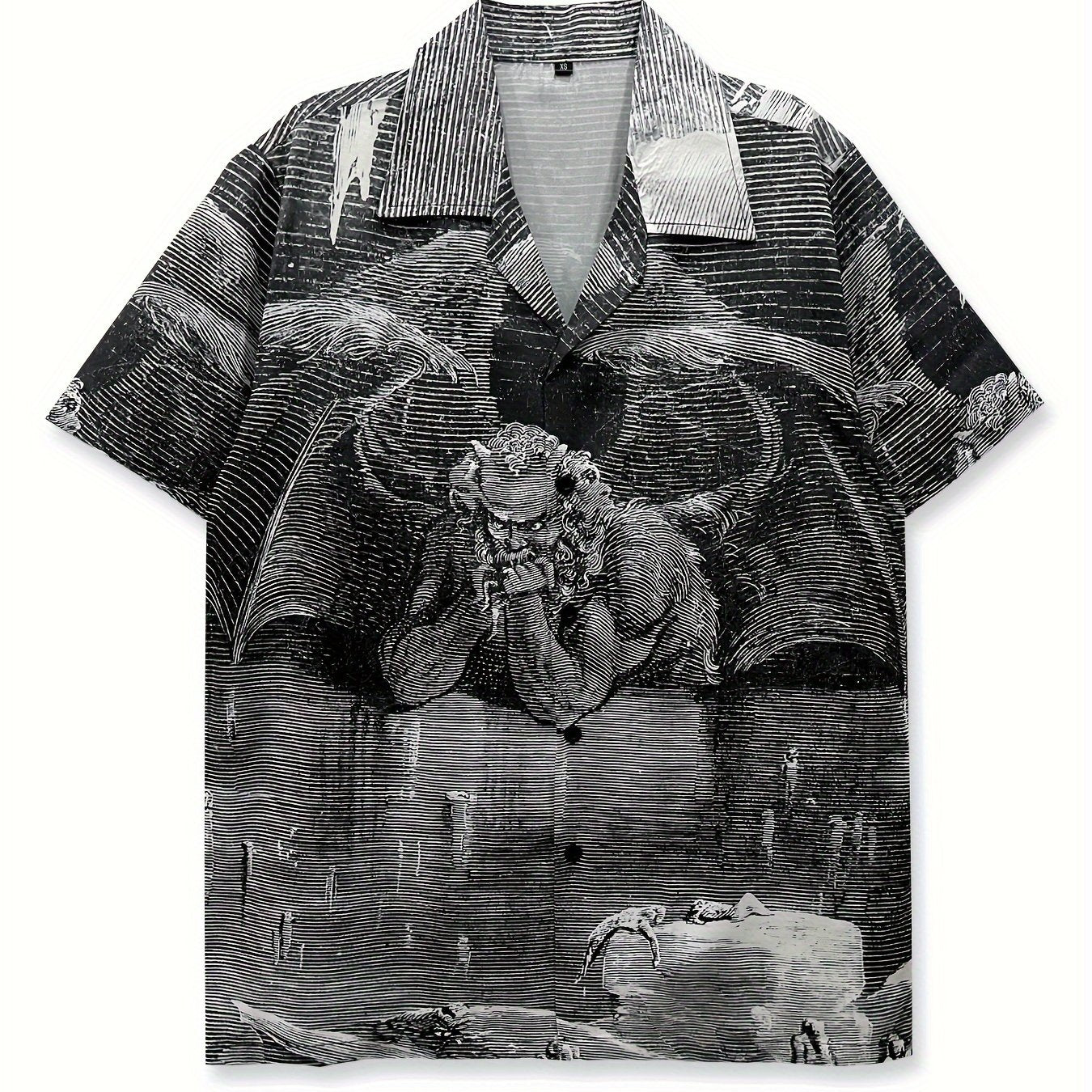 DEMON-PRINT SHIRT FEATURING WAITING DEMON DESIGN