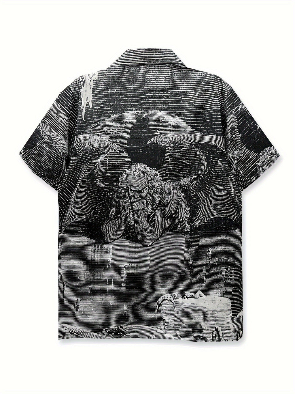 DEMON-PRINT SHIRT FEATURING WAITING DEMON DESIGN