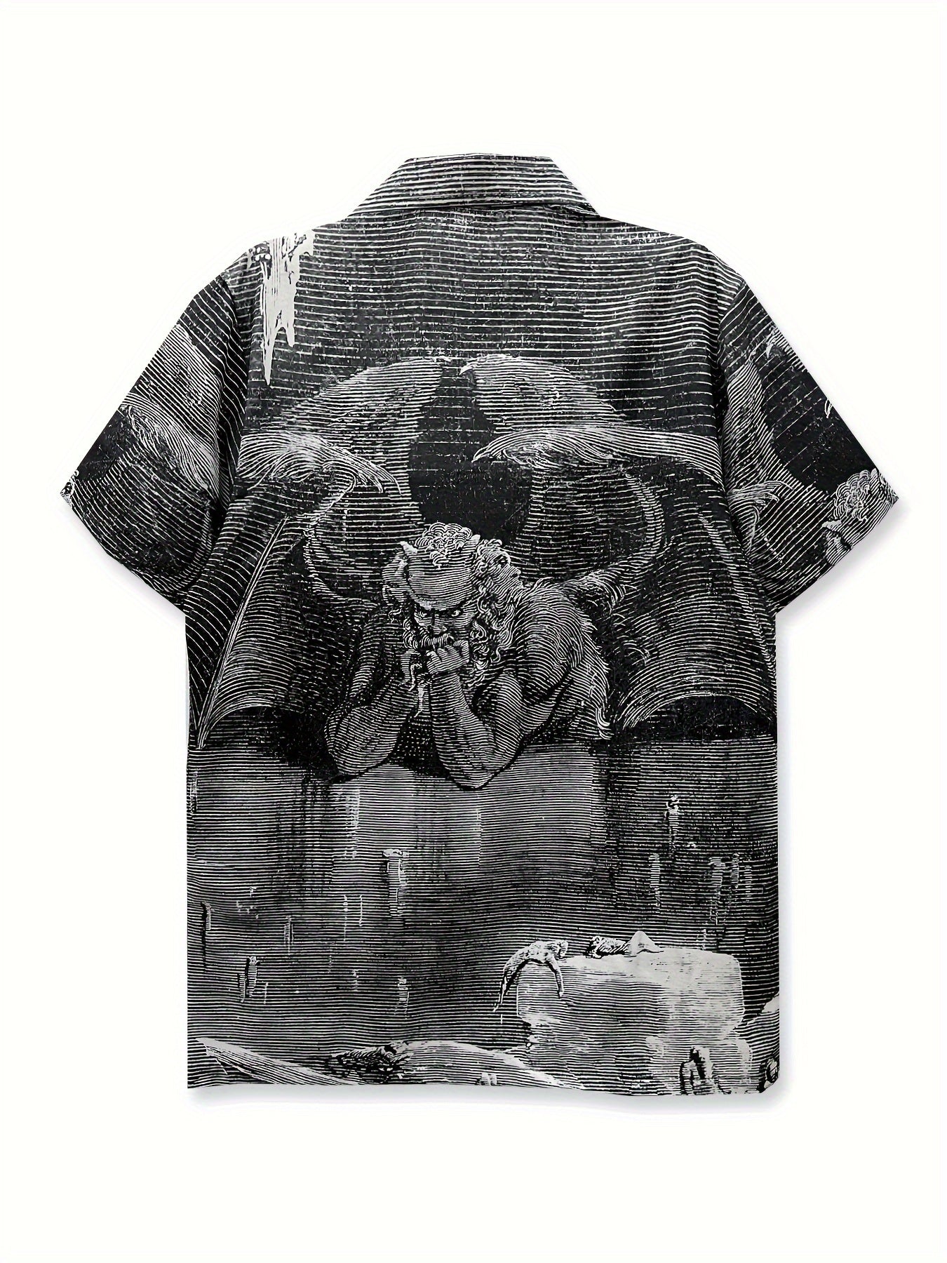 DEMON-PRINT SHIRT FEATURING WAITING DEMON DESIGN