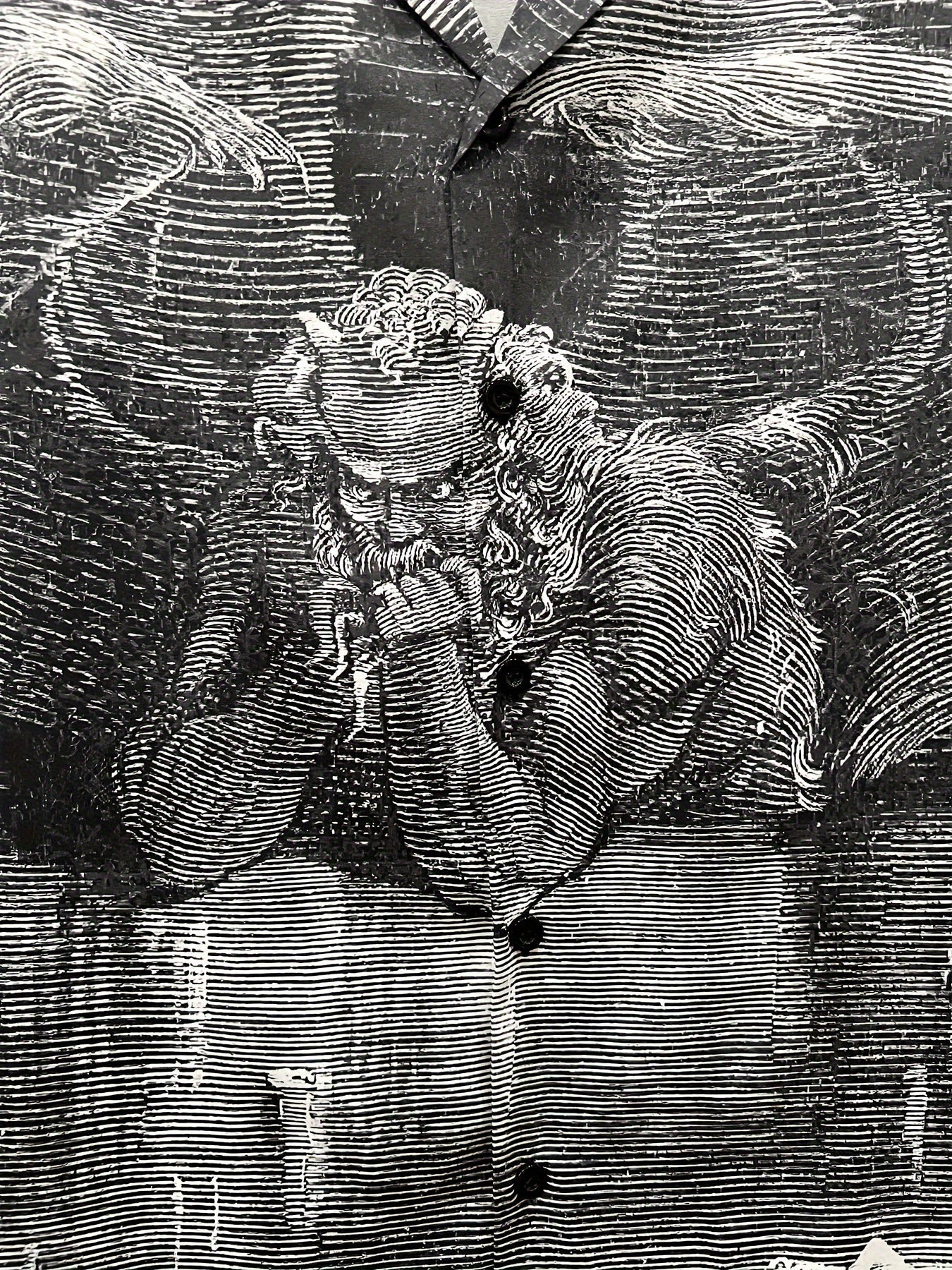 DEMON-PRINT SHIRT FEATURING WAITING DEMON DESIGN