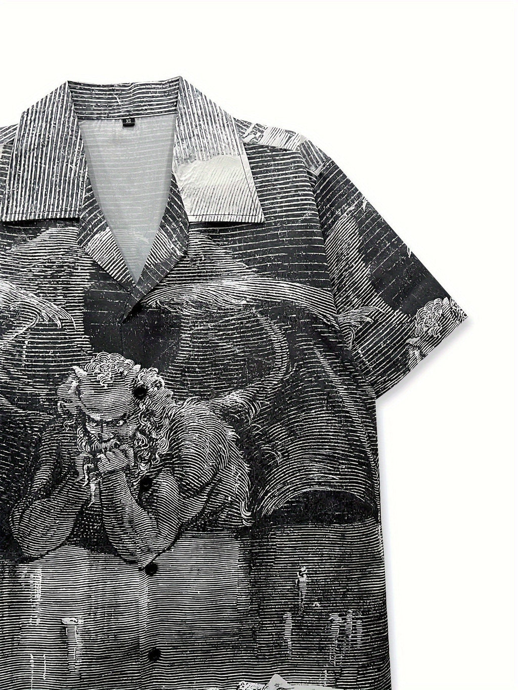 DEMON-PRINT SHIRT FEATURING WAITING DEMON DESIGN