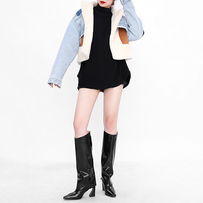 DENIM AND SHERPA JACKET FOR MEN OR WOMEN WINTER COAT