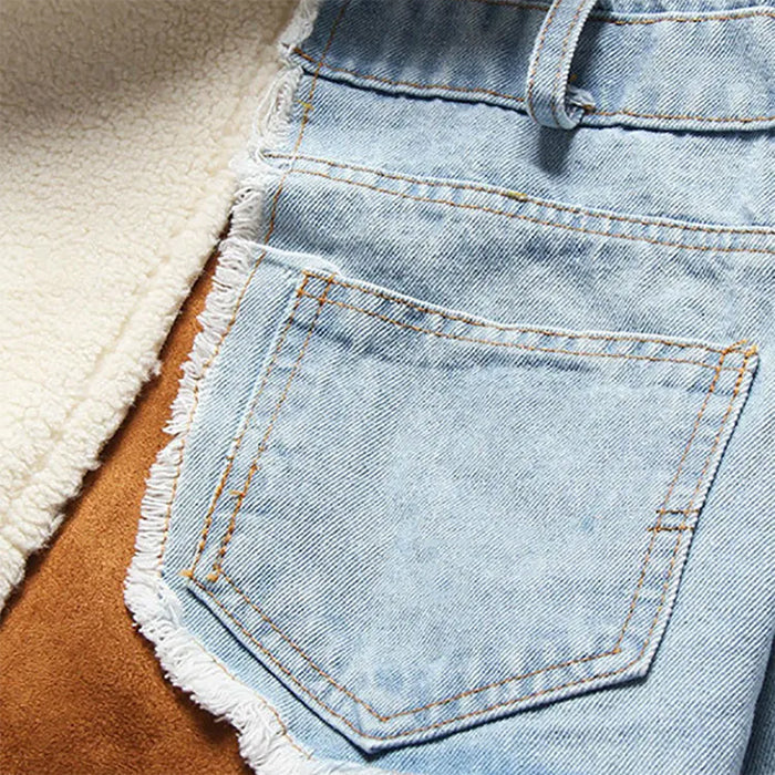 DENIM AND SHERPA JACKET FOR MEN OR WOMEN WINTER COAT