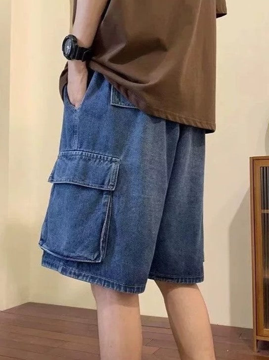 DENIM CARGO SHORTS - VERSATILE DENIM SHORTS FOR EVERYDAY WEAR