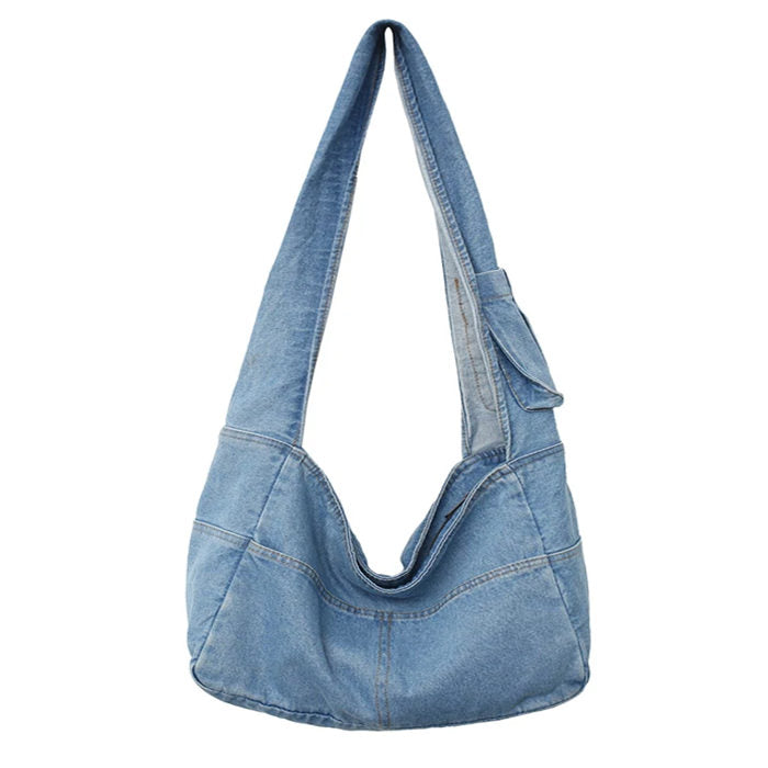 DENIM HOBO BAG FOR CASUAL