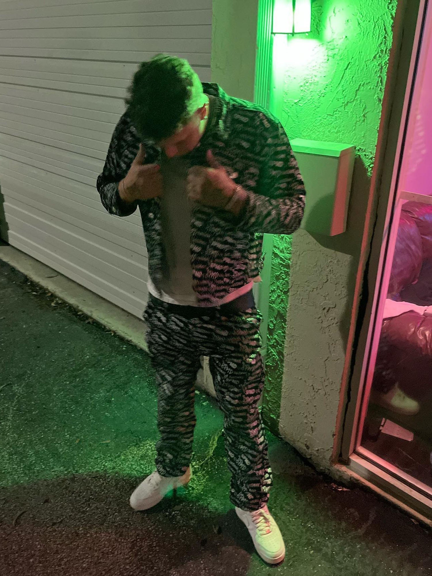 DENIM OUTFIT SET FOR MEN WITH LONG SLEEVE AND LAPEL COLLAR, LOOSE FIT