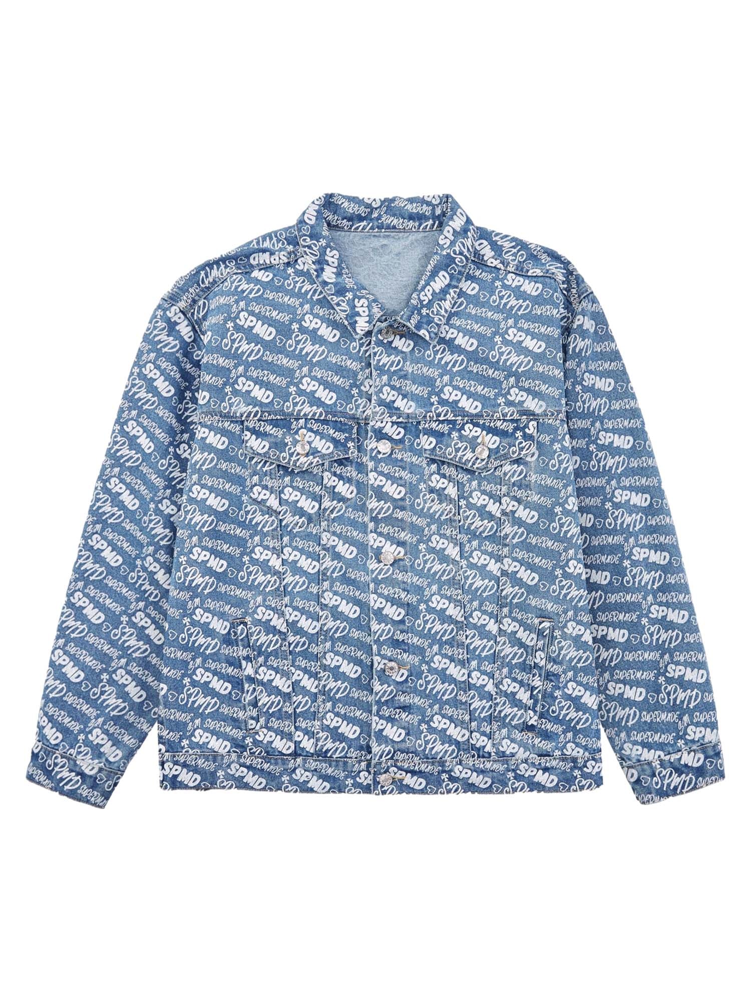 DENIM OUTFIT SET FOR MEN WITH LONG SLEEVE AND LAPEL COLLAR, LOOSE FIT