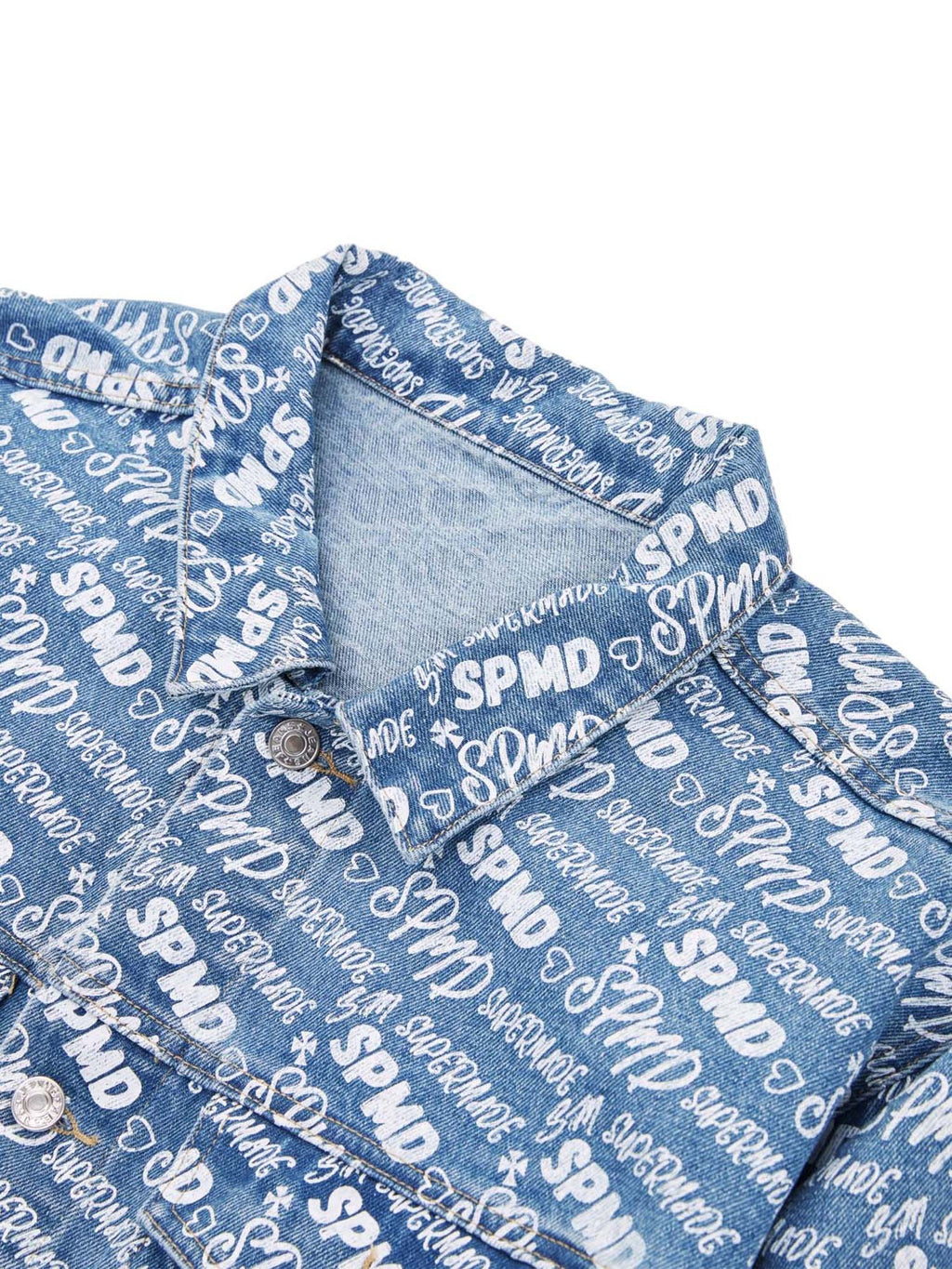 DENIM OUTFIT SET FOR MEN WITH LONG SLEEVE AND LAPEL COLLAR, LOOSE FIT