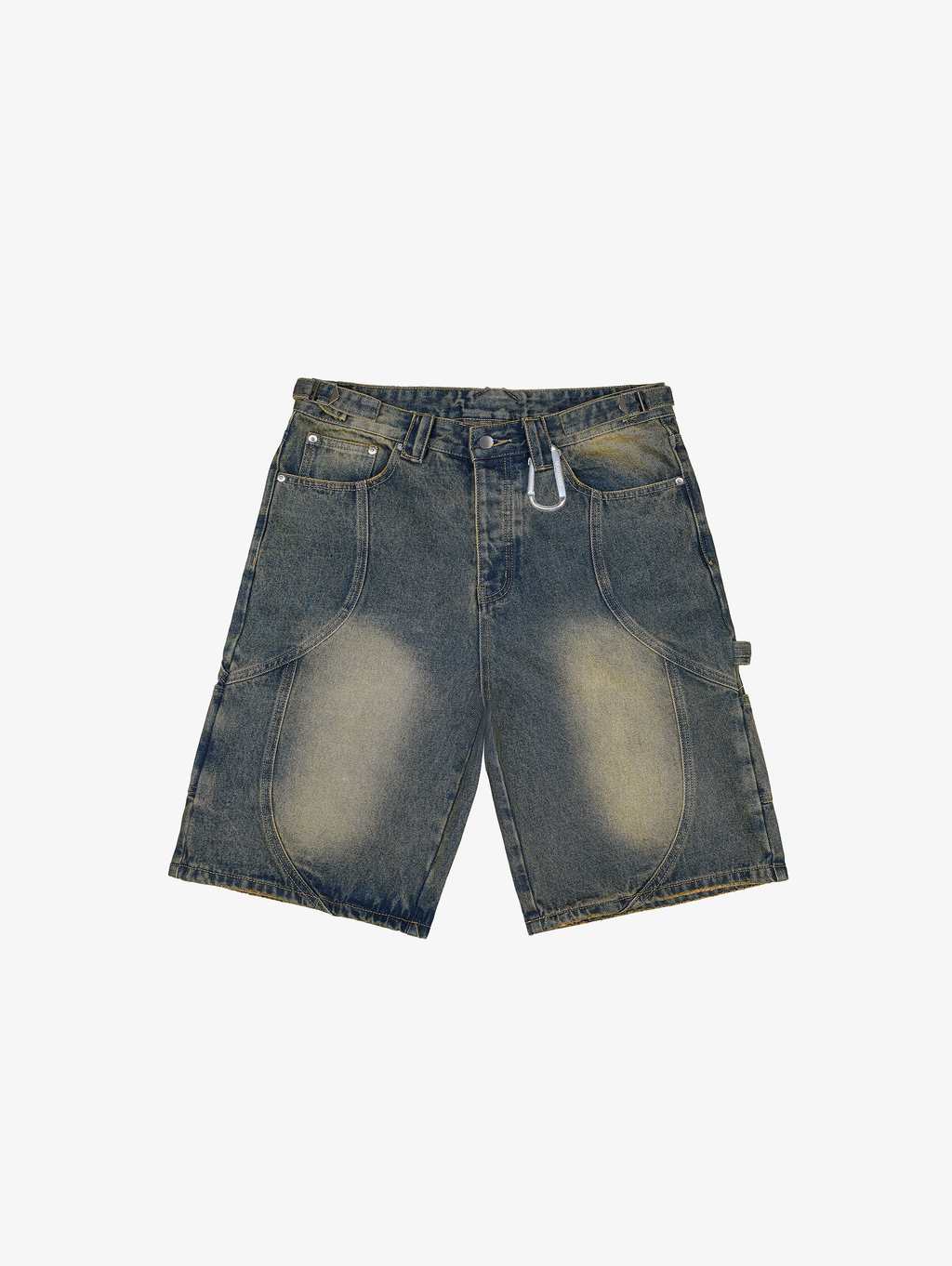 DENIM SHORTS FADED BLUE WASH DARK BLUE WASHED STYLE