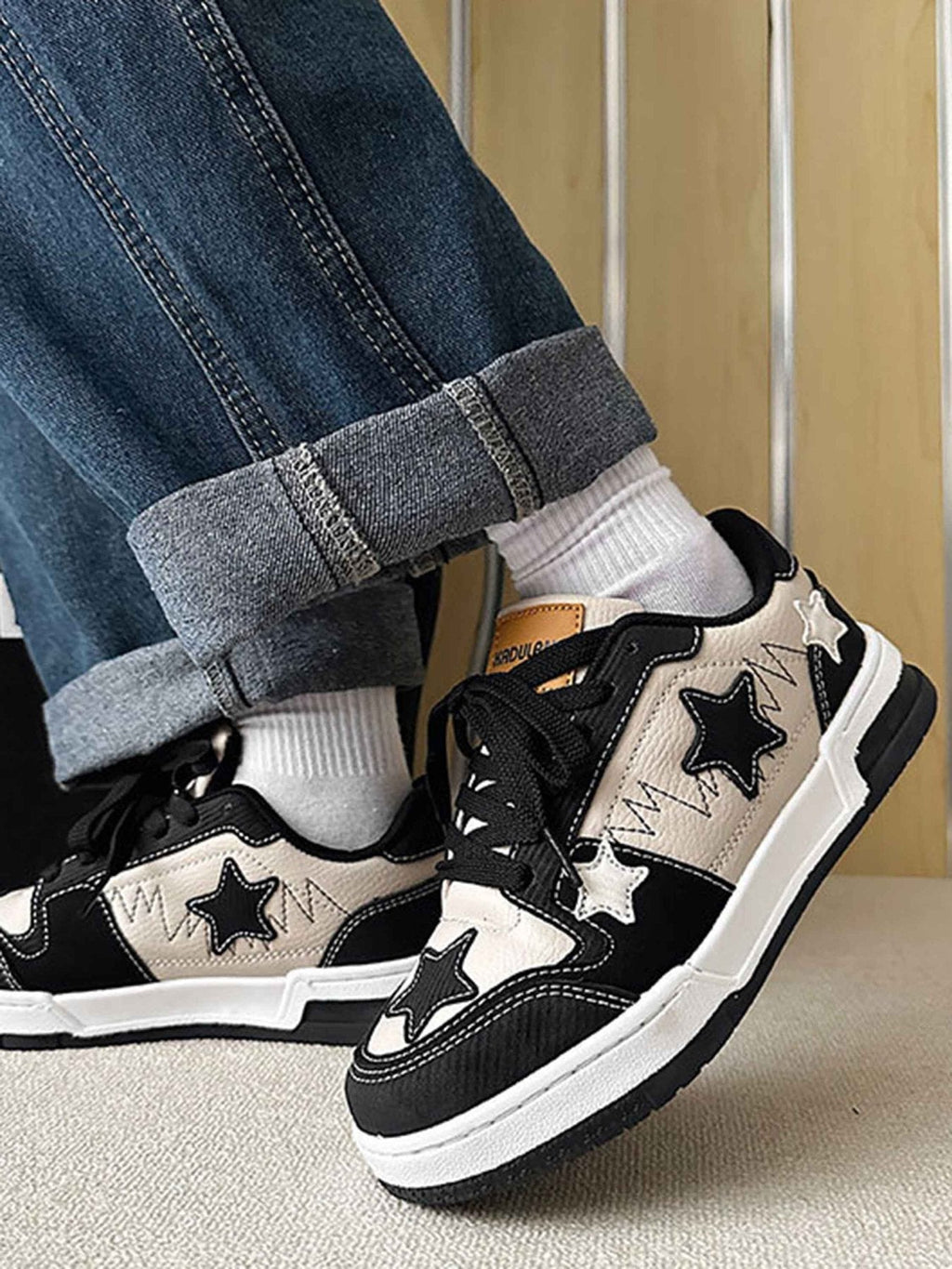 DENIM STAR SNEAKERS ROUND TOE SHOES SP2308185BV1