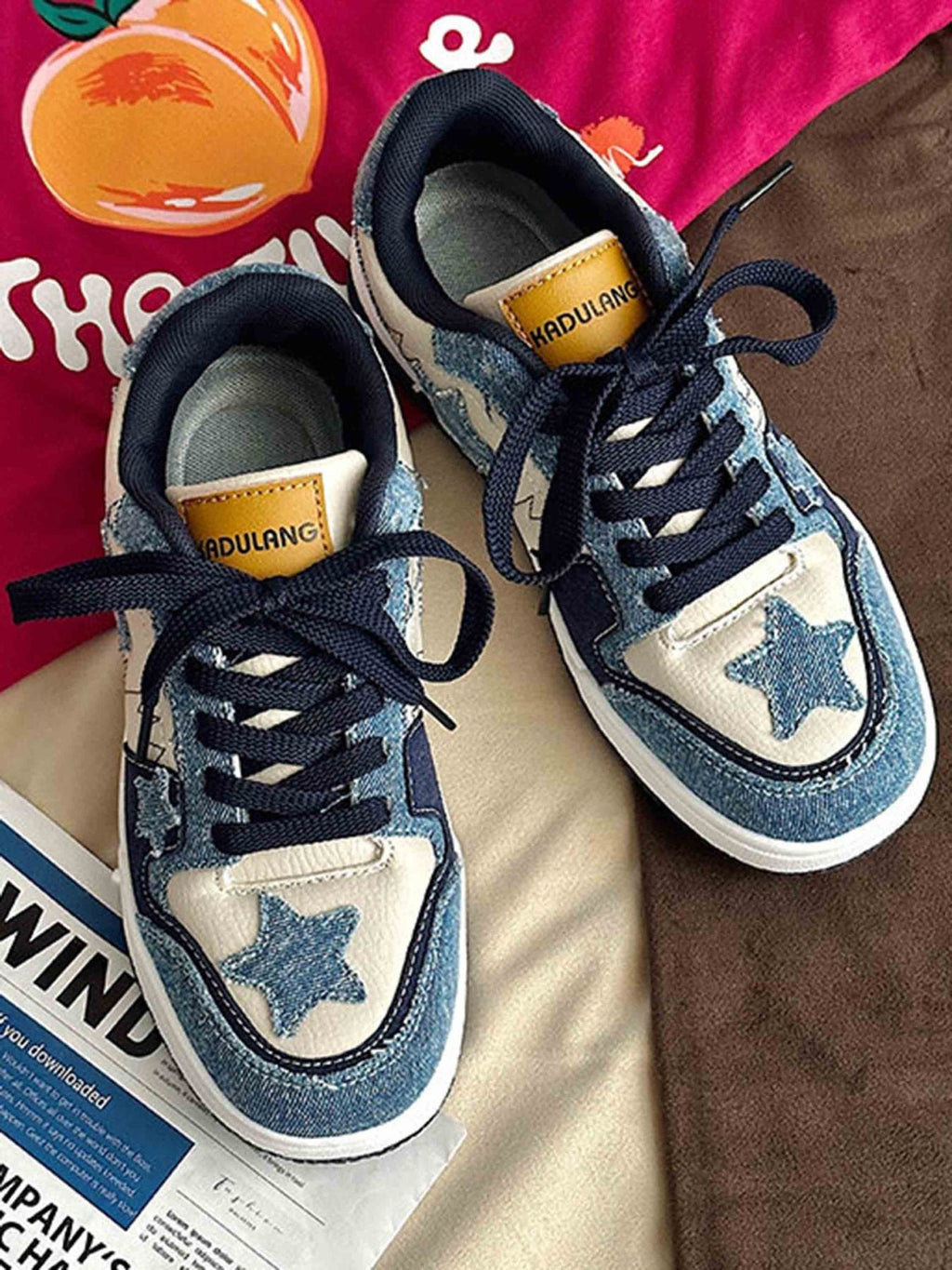 DENIM STAR SNEAKERS ROUND TOE SHOES SP2308185BV1