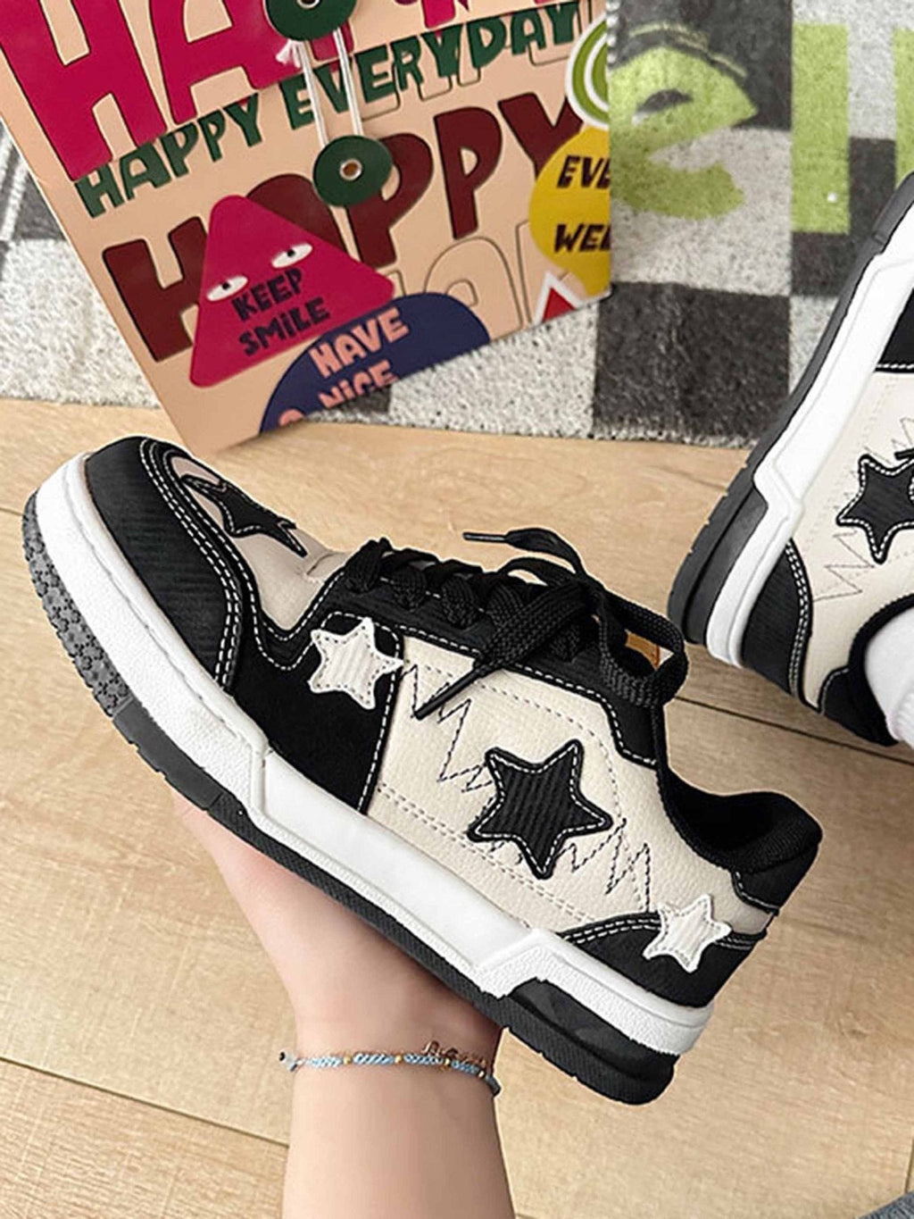 DENIM STAR SNEAKERS ROUND TOE SHOES SP2308185BV1