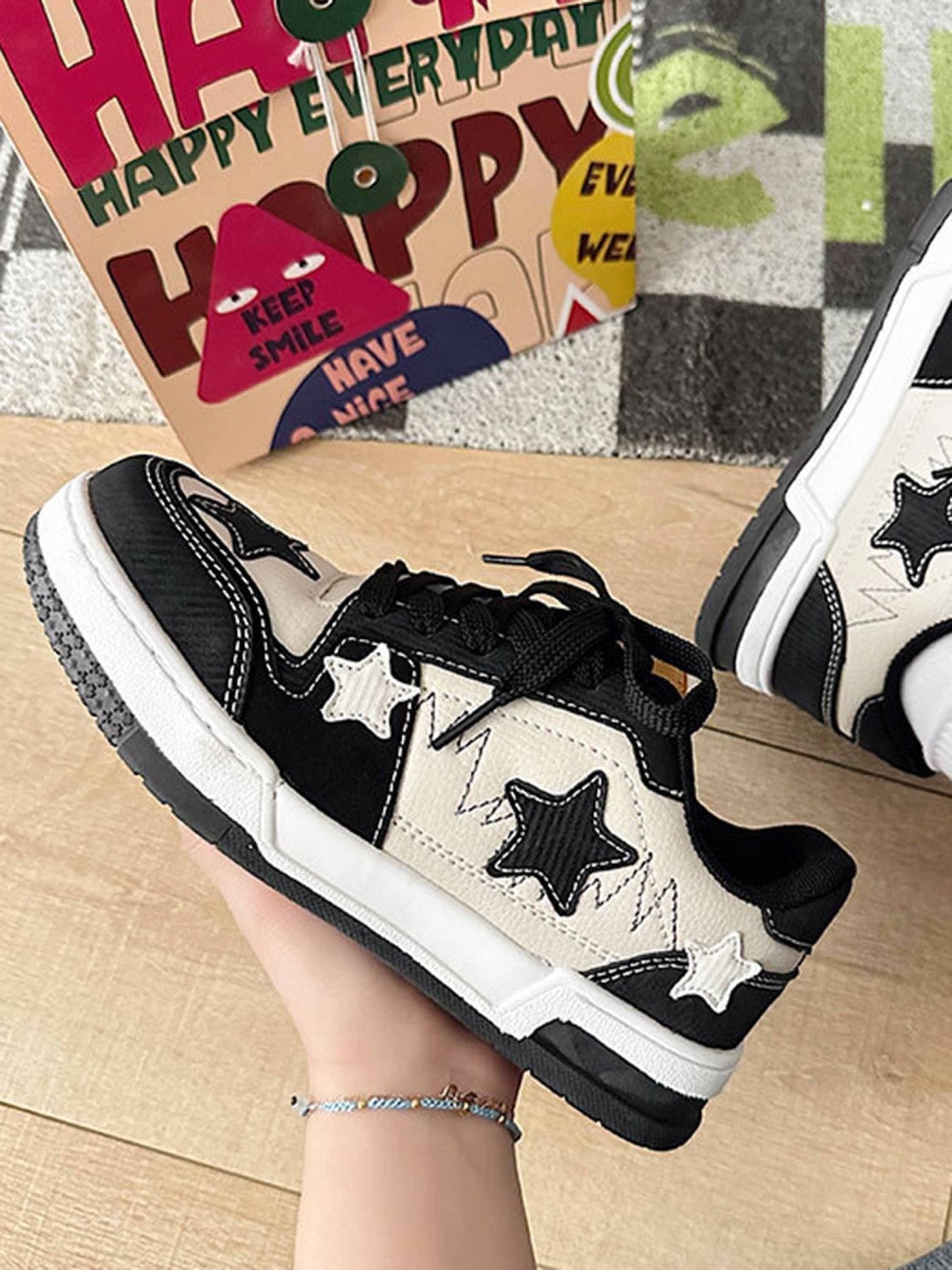 DENIM STAR SNEAKERS ROUND TOE SHOES SP2308185BV1