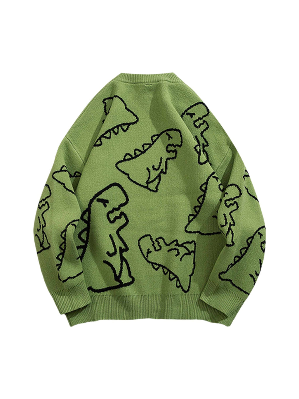 DINOSAUR-PRINTED SWEATER WITH LONG SLEEVES AND CARTOON DINOSAUR DESIGN