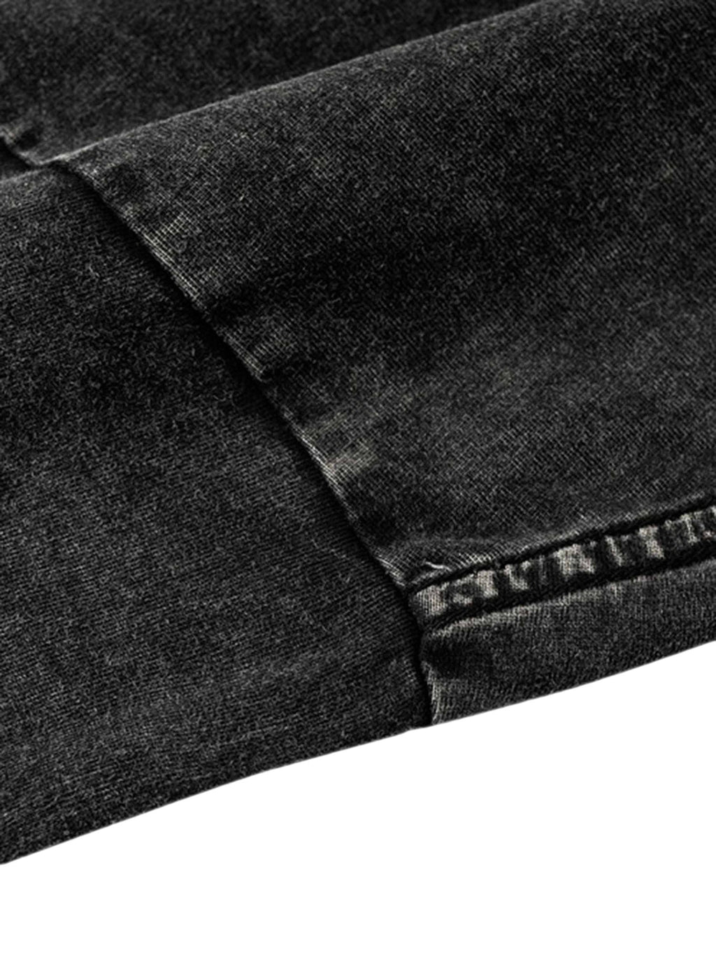 DISTRESSED BLACK GRAPHIC T-SHIRT TRENDY CASUAL COTTON BLEND