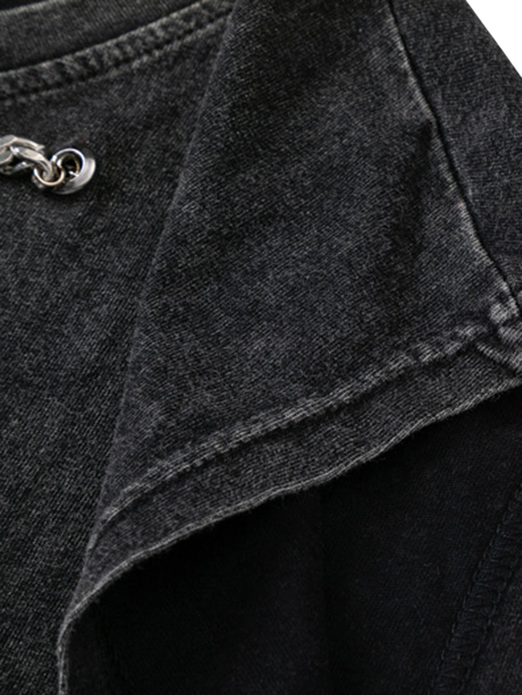 DISTRESSED BLACK GRAPHIC TANK TOP WITH CARTOON PRINT SLEEVELESS DESIGN