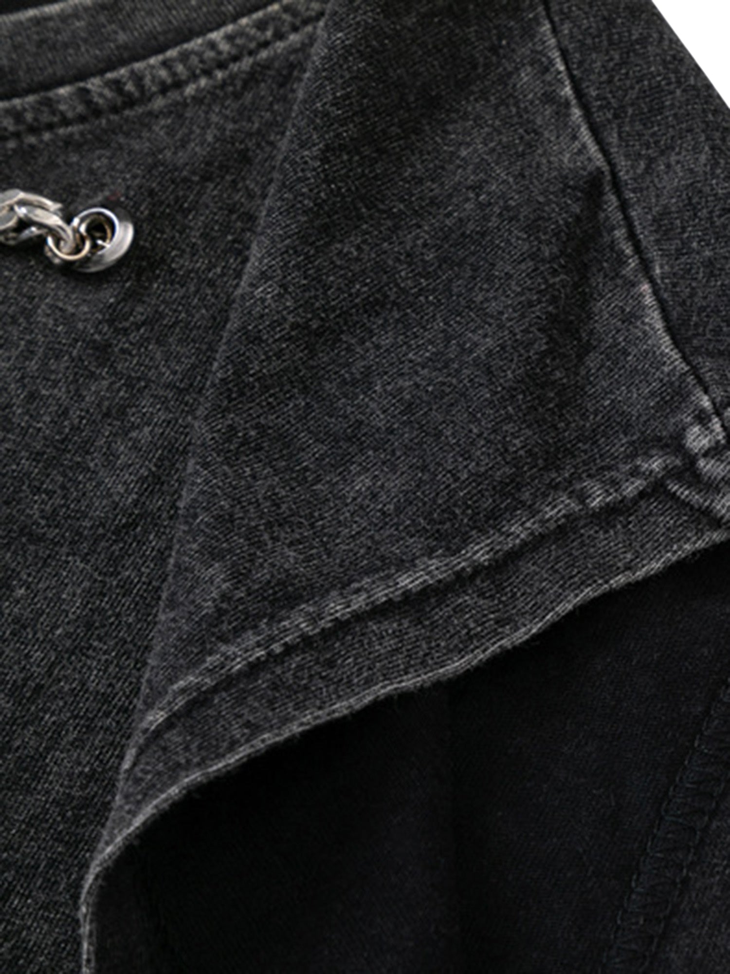 DISTRESSED BLACK GRAPHIC TANK TOP WITH CARTOON PRINT SLEEVELESS DESIGN