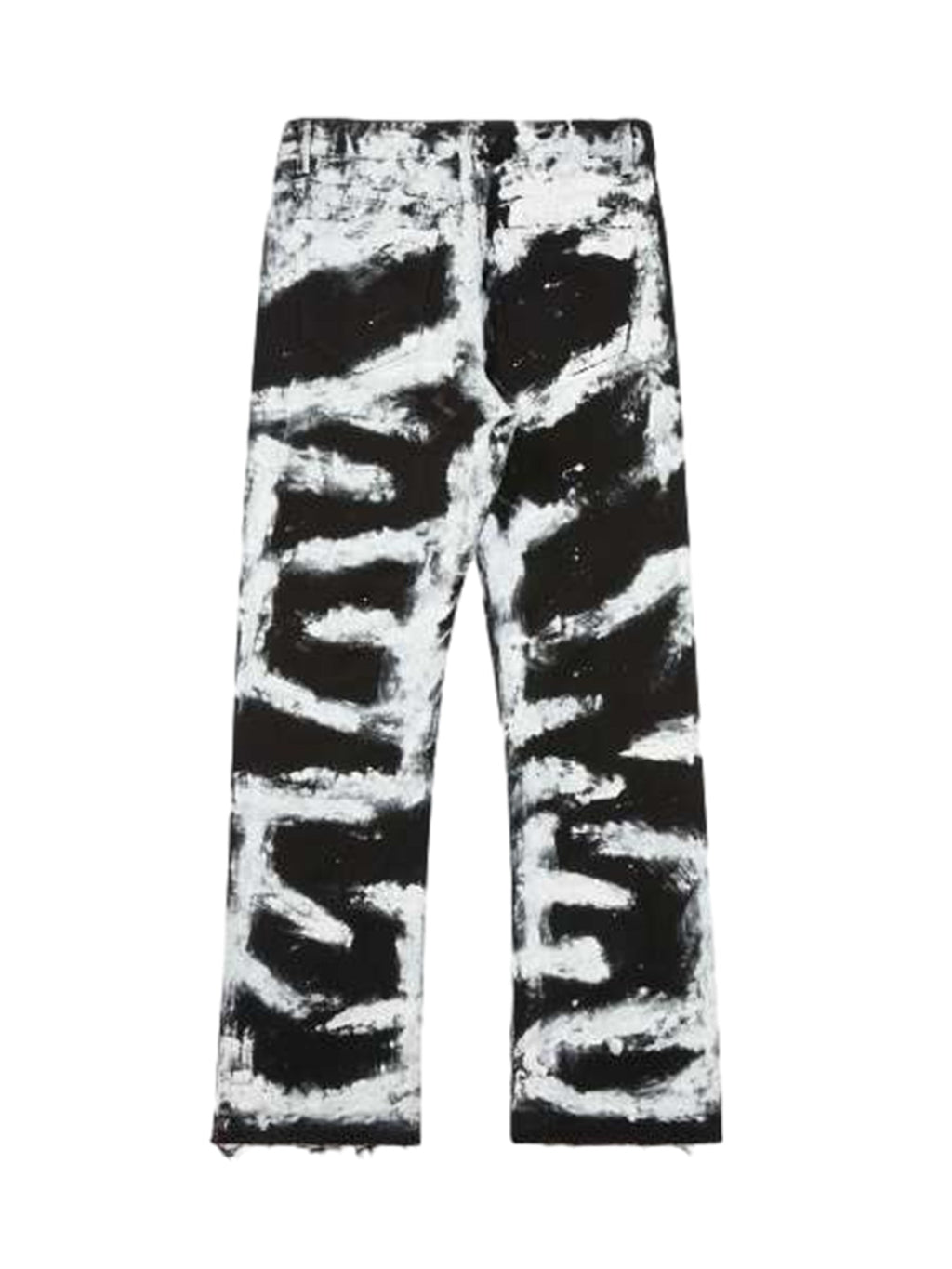 DISTRESSED BLACK JEANS WITH WHITE PAINT TRENDY MID WAIST STRAIGHT LEG