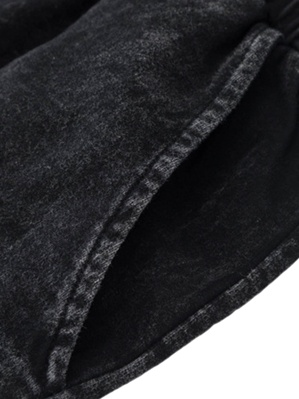 DISTRESSED BLACK SHORTS WITH GRAPHIC - TRENDY MID WAIST DESIGN