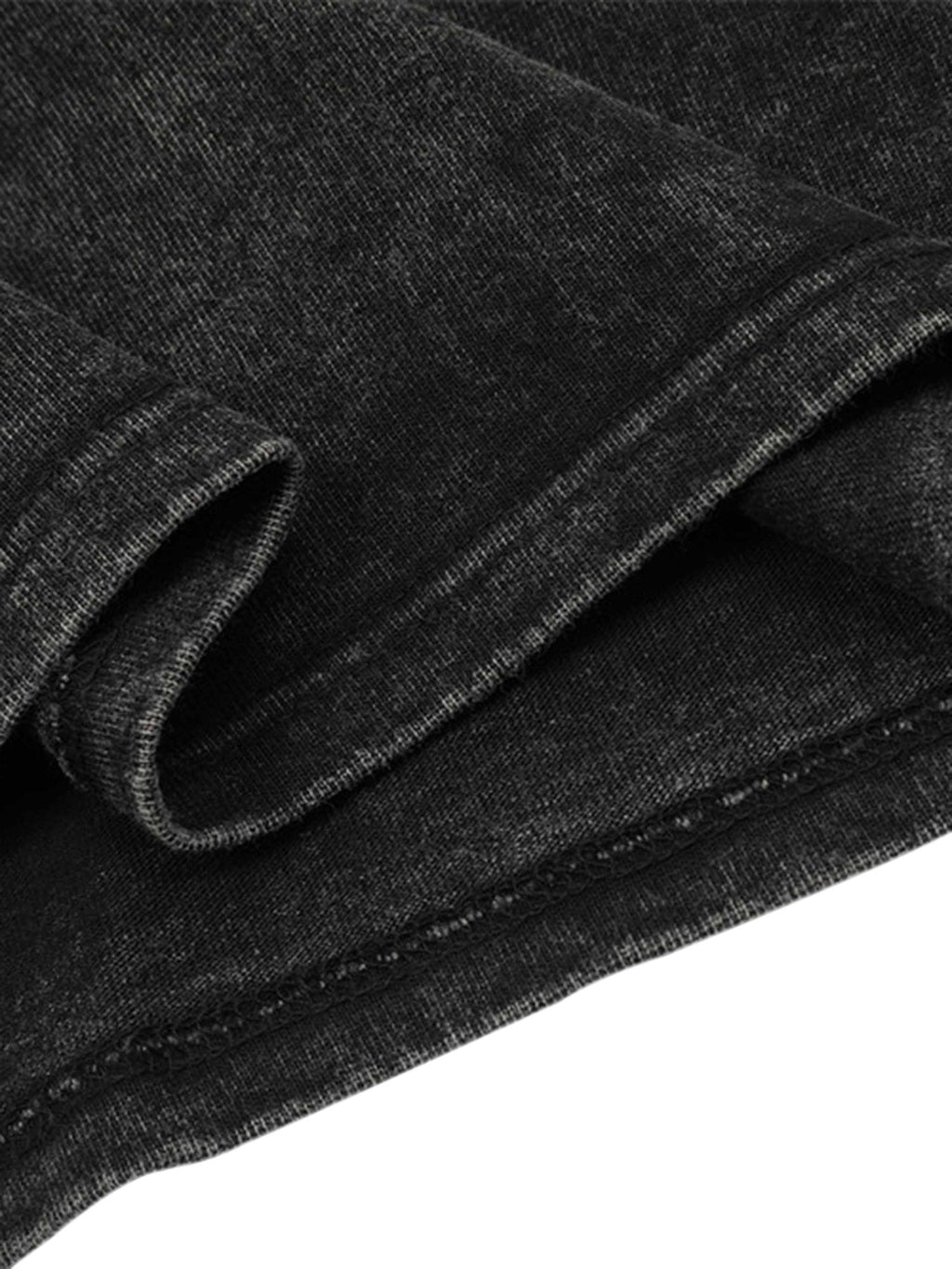 DISTRESSED BLACK T-SHIRT WITH METALLIC GRAPHIC - PUNK PERSONALITY DESIGN